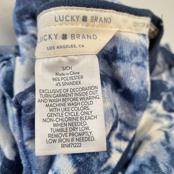 NEW Lucky Brand 4 Pc Pajama Set Tee Tank Shorts Pants NWT S 4-6 Blue Tie Dye - Picture 5 of 5